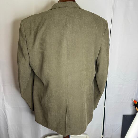 Lauren Ralph Lauren Taupe Olive Microfiber Sport Coat Blazer 44R Classic Fit - Picture 3 of 9
